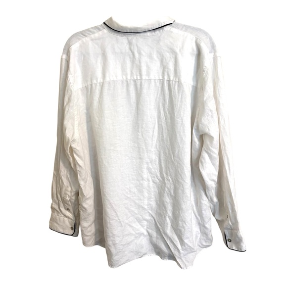 Lauren Ralph Lauren White Linen Button Up Shirt 2X - Picture 2 of 5